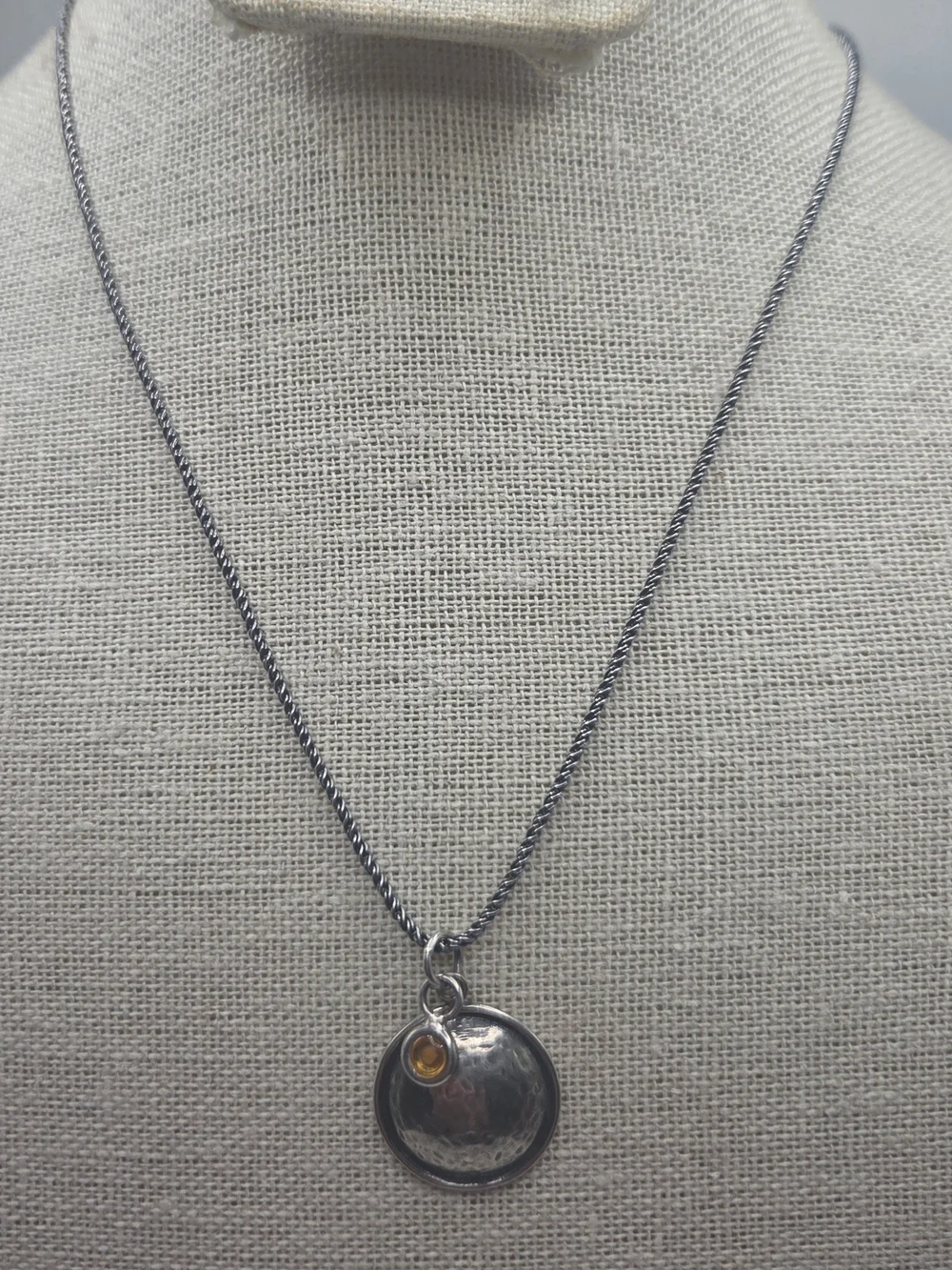 Silpada 925 Sterling Silver Faith Of Mustard Seed Amber Pendant Necklace